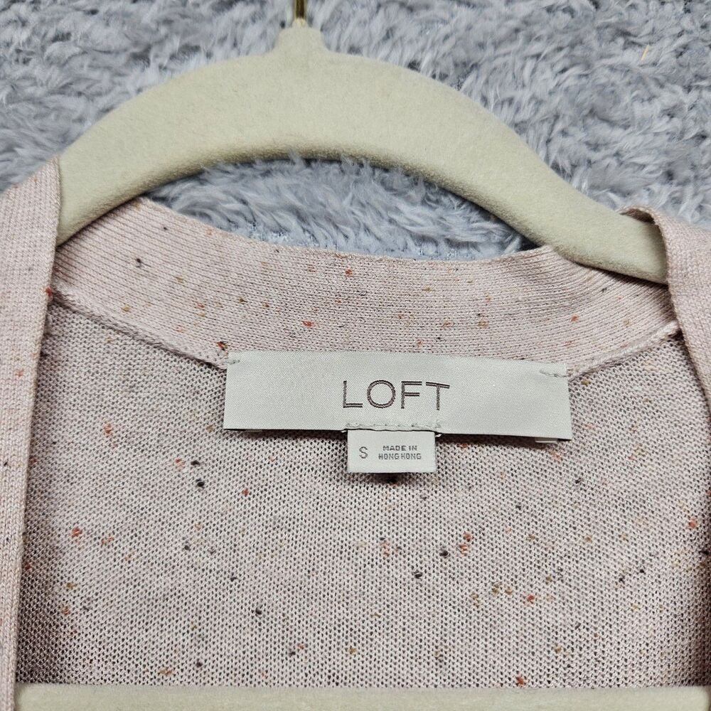 Loft Beige Tunic Cardigan Sweater Womens Size Small Buttons Lightweight Preppy - Picture 7 of 10